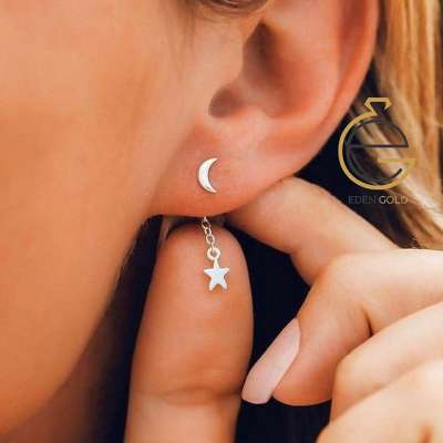 گوشواره ماه وستاره طلا