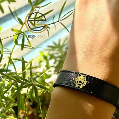 دستبند طرح جغد طلا ۱۸ عیار