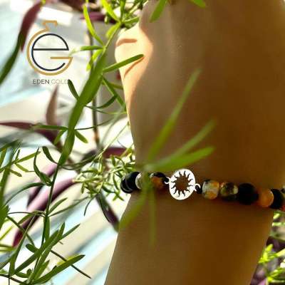 دستبند طرح خورشید طلا ۱۸ عیار