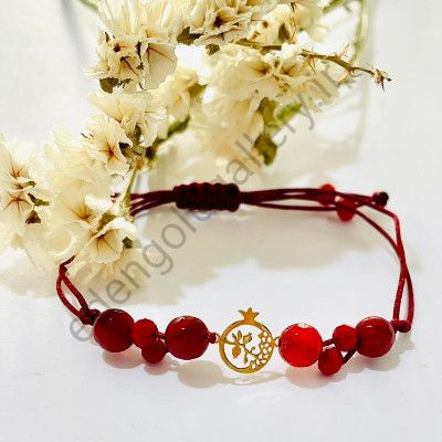 دستبند طرح انار و گل