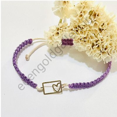 دستبند طرح مربع و قلب