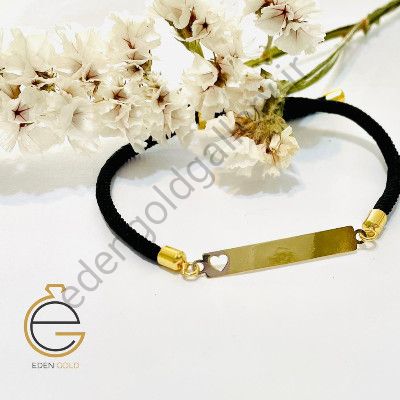 دستبند مستطیل و قلب قابل حک