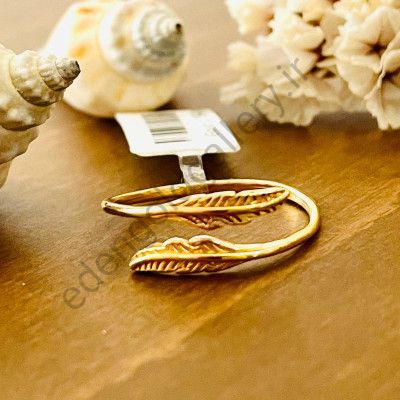 انگشتر طلا طرح برگ