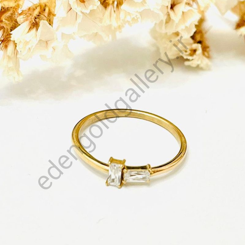 انگشتر طلا نگین دار طرح ویکی