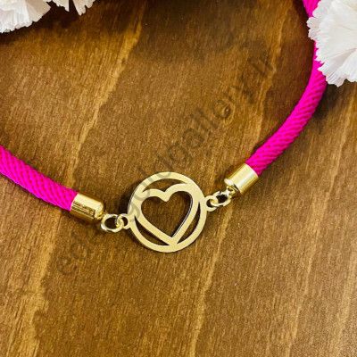 دستبند طرح دایره و قلب