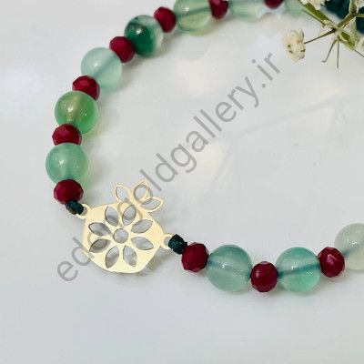دستبند طلا طرح انار و گل