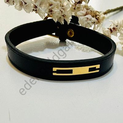 دستبند طلا مردانه طرح مستطیل