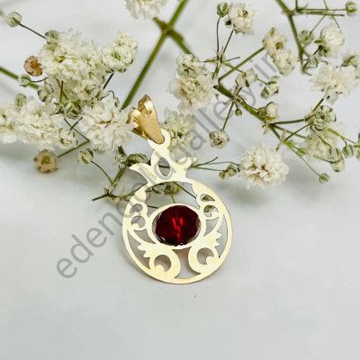 پلاک طرح انار با نگین