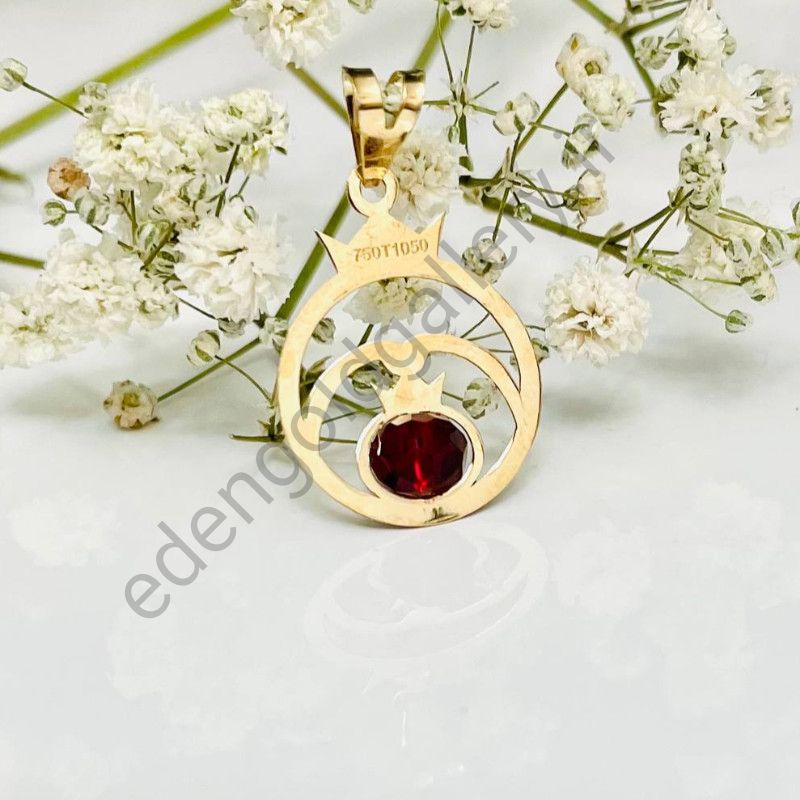 پلاک طرح انار با نگین