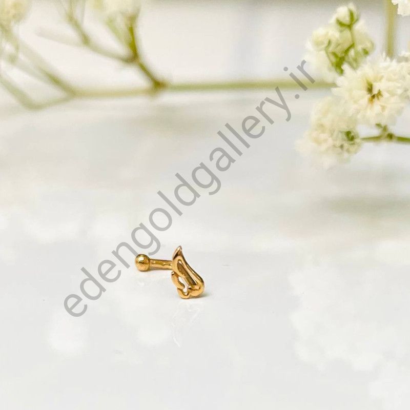 پیرسینگ طلا بینی طرح بال