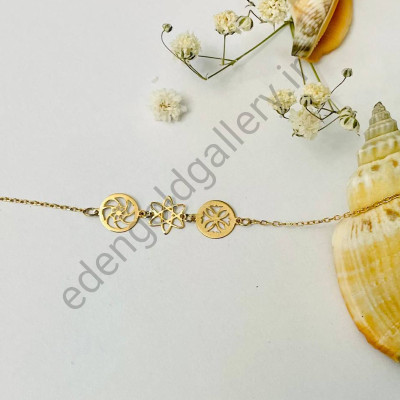 دستبند طلا با زنجیر طرح ستاره ای