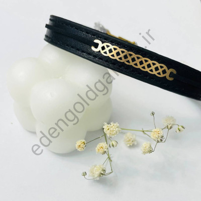 دستبند طلا مردانه با چرم