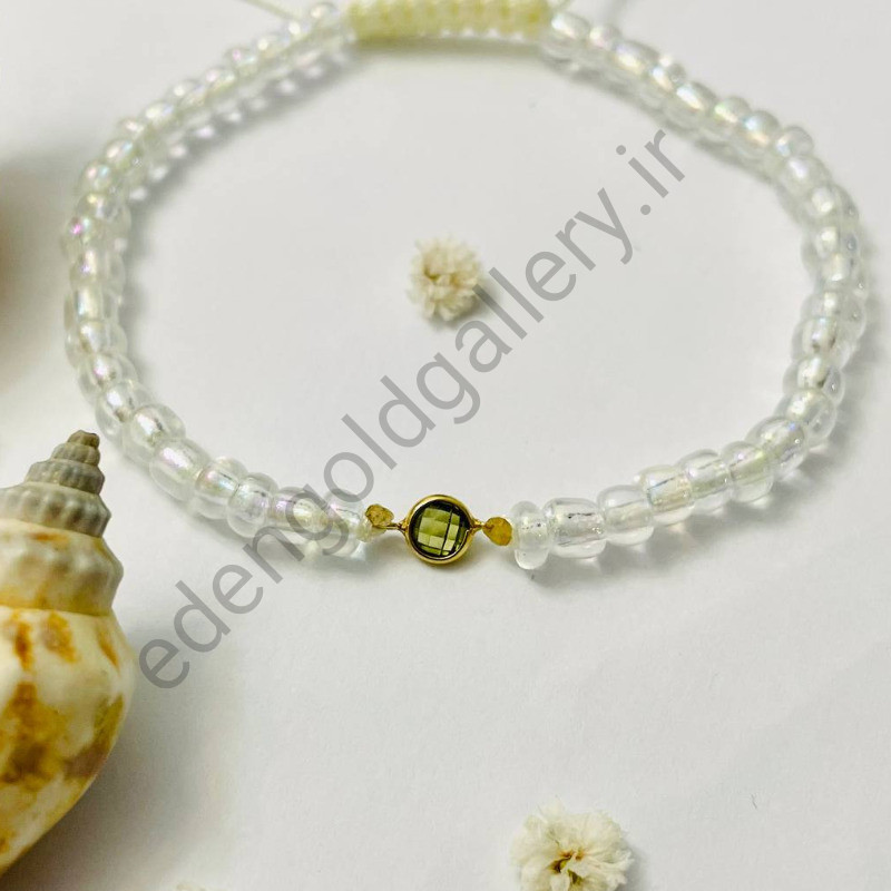 دستبند طلا نگین سبز