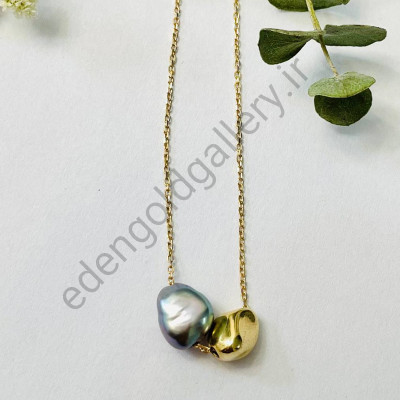 گردنبند طلا زنجیر و مدل سنگی لیبرا