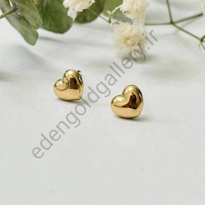 گوشواره میخی قلبی طلا کد 688