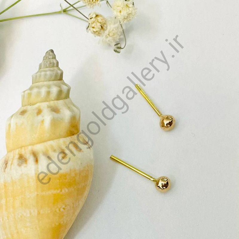 گوشواره طلا میخی توپی