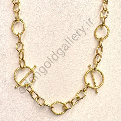 زنجیر طلا زر افشان طرح قفل دار کد 967