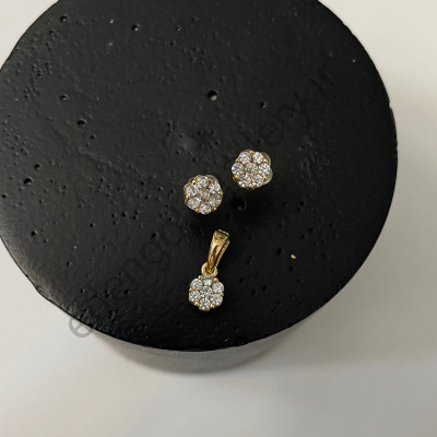 نیم ست طلا طرح گل