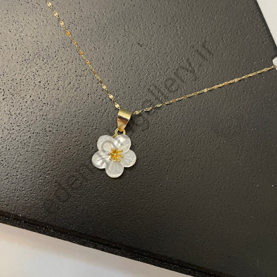 پلاک طلا صدف و گل