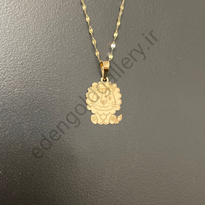 پلاک طلا کودک طرح شیر