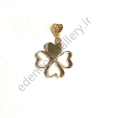 پلاک طلا گل شبدر چهارپر کد 970