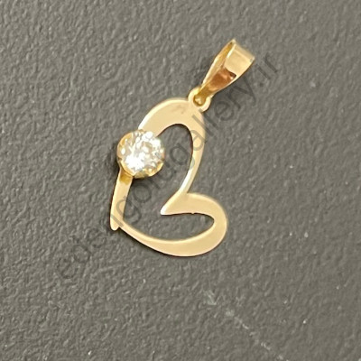 پلاک طلا قلب و نگین