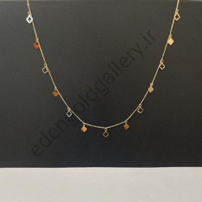 گردنبند طلا متصل ونکلیف پولکی