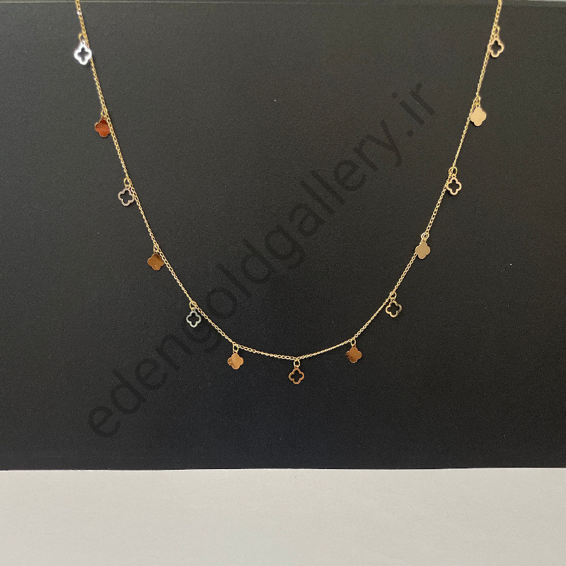 گردنبند طلا متصل ونکلیف پولکی