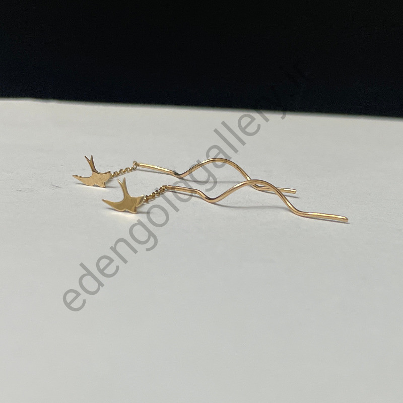 گوشواره طلا آویزی پرنده