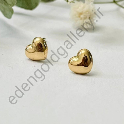 گوشواره طلا طرح قلب میخی کد 690