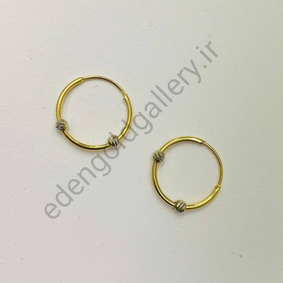 گوشواره طلا متوسط دایره با گوی