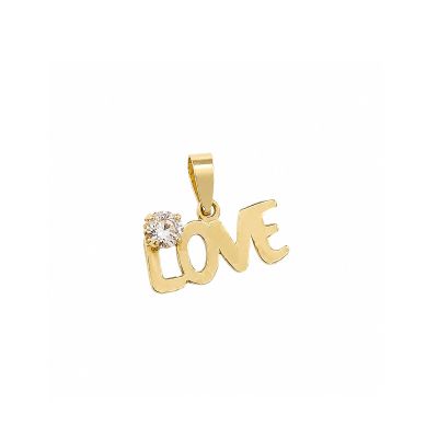 پلاک LOVE با نگین سفید 1270