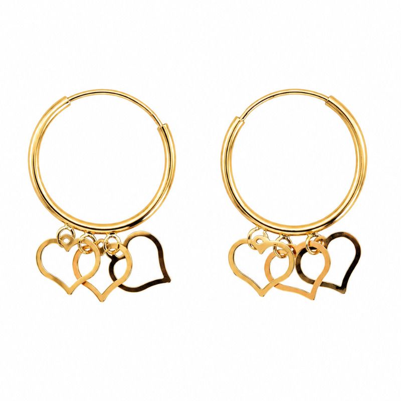 گوشواره حلقه ای ریز طرح قلب 1380