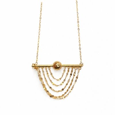 گردنبند طلا شرابه گوی دار 1607